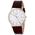 Bulova Men's Classic Collection Watch W/ Leather Strap